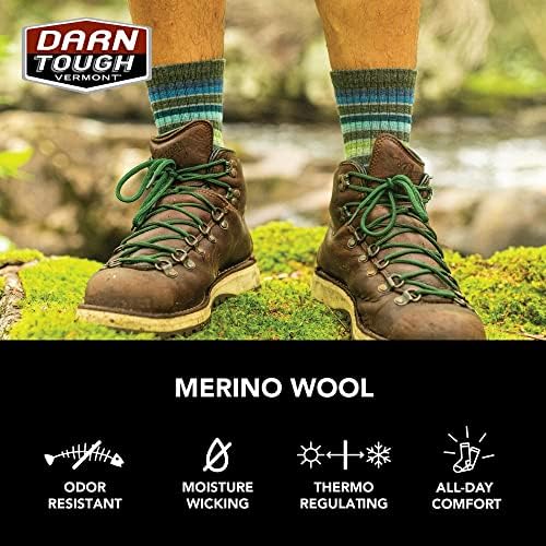 Darn Tough Hiker Midweight Micro Crew Sock with Cushion, Mens Socks for Hiking and Camping, Boot Socks