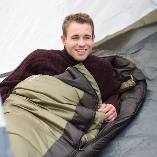 Coleman North Rim 0°F Big & Tall Sleeping Bag, Cold-Weather Mummy Sleep Sack with No-Snag Zipper & Adjustable Hood for Warmth & Ventilation