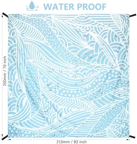 Beach Blanket Waterproof Sandproof Extra Large Beach Mat 79" X 83"/120"x108"for 1-8 Adults Quick Drying Durable Outdoor Picnic Mat for Beach Travel Camping Hiking