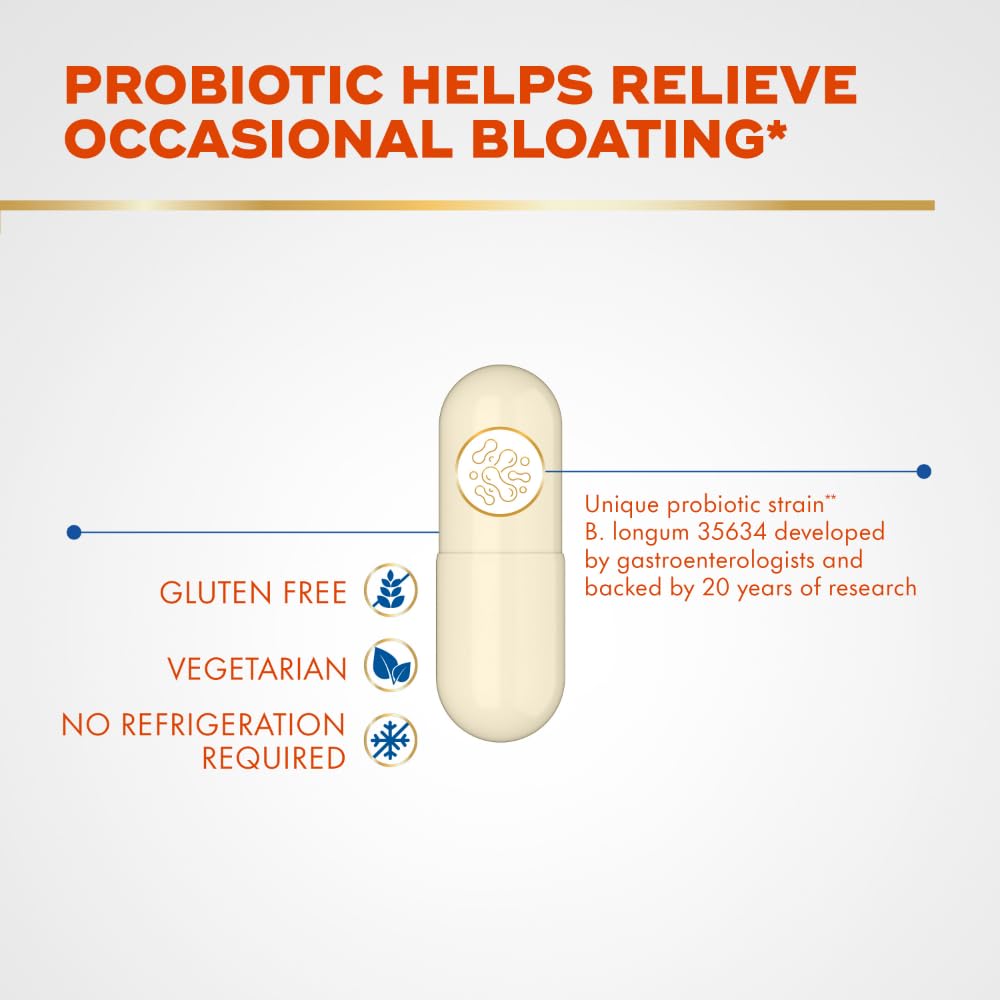 Align Probiotic Bloating Relief + Food Digestion, Probiotics for Women and Men, #1 Doctor Recommended Brand‡, Promotes Digestive Health and Helps Support the Metabolism of Food*, 28 Capsules