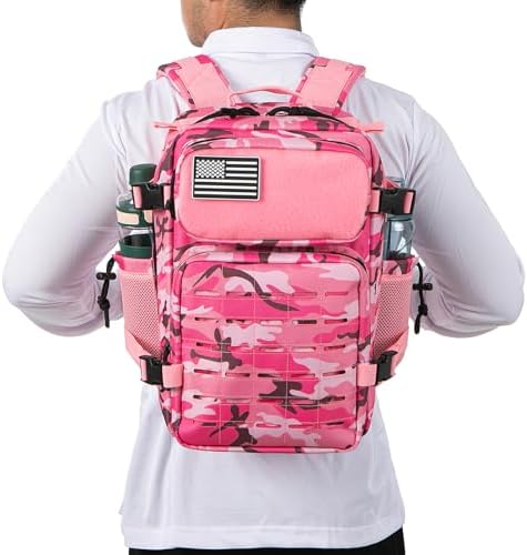 QT&QY 25L/35L/45L Military Tactical Backpack For Men Molle Daypack 3 Day Bug Out Bag Hiking Rucksack With Bottle Holder