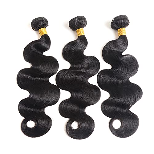 Aspumod 12A Human Hair Bundles Body Wave 3 Bundles Human Hair 16 18 20Inch Unprocessed Brazilian Virgin Hair Bundles Deals Quick Weave Hair Extension
