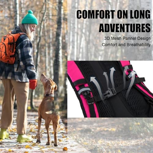 Hydration Backpack Pack with 2L Water Bladder 18L Hiking Backpack Women Men Lightweight Hydropack Insulated Daypack for Biking, Running, Festival