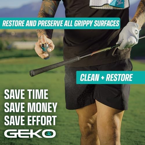 Geko 2 in 1 Grip Restore and Cleaner - #1 Sport Cleaner Formulated for Grip - Grip Spray for Golf, Football, Baseball, Basketball, Soccer, Tennis, Pickleball, Volleyball - Removes Dirt And Oil