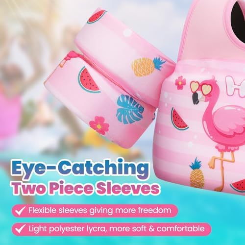 HeySplash Swim Vest for Kids, Toddler Pool Floaties Fit 20-50/70 Lbs, Children Swimming Vest with Adjustable Strap, Swim Jacket Water Wing Arm Float, Puddle Sea Beach Boat Jumper Boy Girl Baby