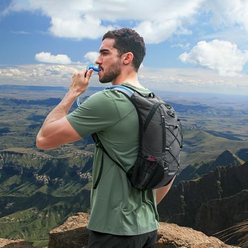 Lightweight Hydration Backpack, Running Backpack with 2L Water Bladder, Hydro Water Daypack for Cycling Hiking Rave for Men Women