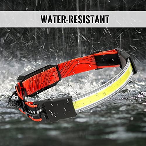 Adelante LED Headlamp Flashlight, 4Pack 1000LM 230°Wide-Beam Rechargeable Head Lamp for Adults, Red Taillight & 16 Clips Waterproof Hard Hat Light Headlamps for Running Hiking and Camping