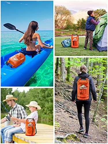 HEETA Dry Bag Waterproof for Women Men, 5L/10L/20L/30L/40L Roll Top Lightweight Dry Storage Bag Backpack with Phone Case for Travel, Swimming, Boating, Kayaking, Camping & Beach, 11 Transparent Colors