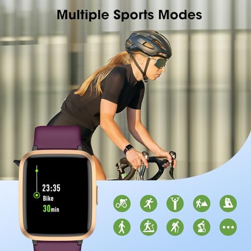 Fitness Tracker Watch with Heart Rate Monitor, Large Screen Activity Tracker with Pedometer, Sleep Monitor, Calories & Step Counter, 5ATM Waterproof Smart Watch for Women Men Fitness Watch for Sports