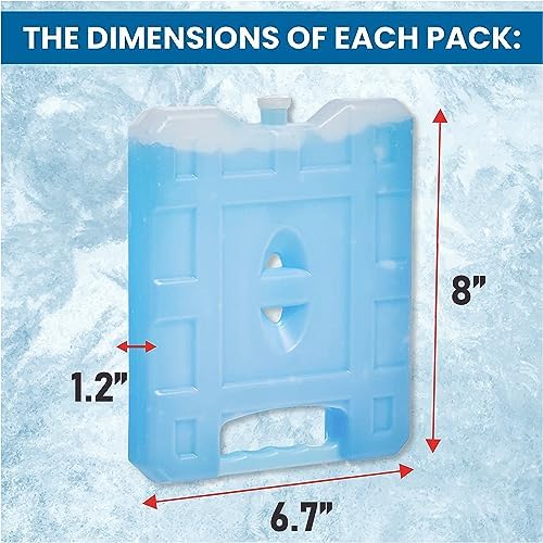 Reusable Jumbo Ice Pack - Long Lasting - Perfect for Keeping Food Or Beverages Cold, Coolers, Camping, Beach Coolers, Hiking & More, Clear Blue
