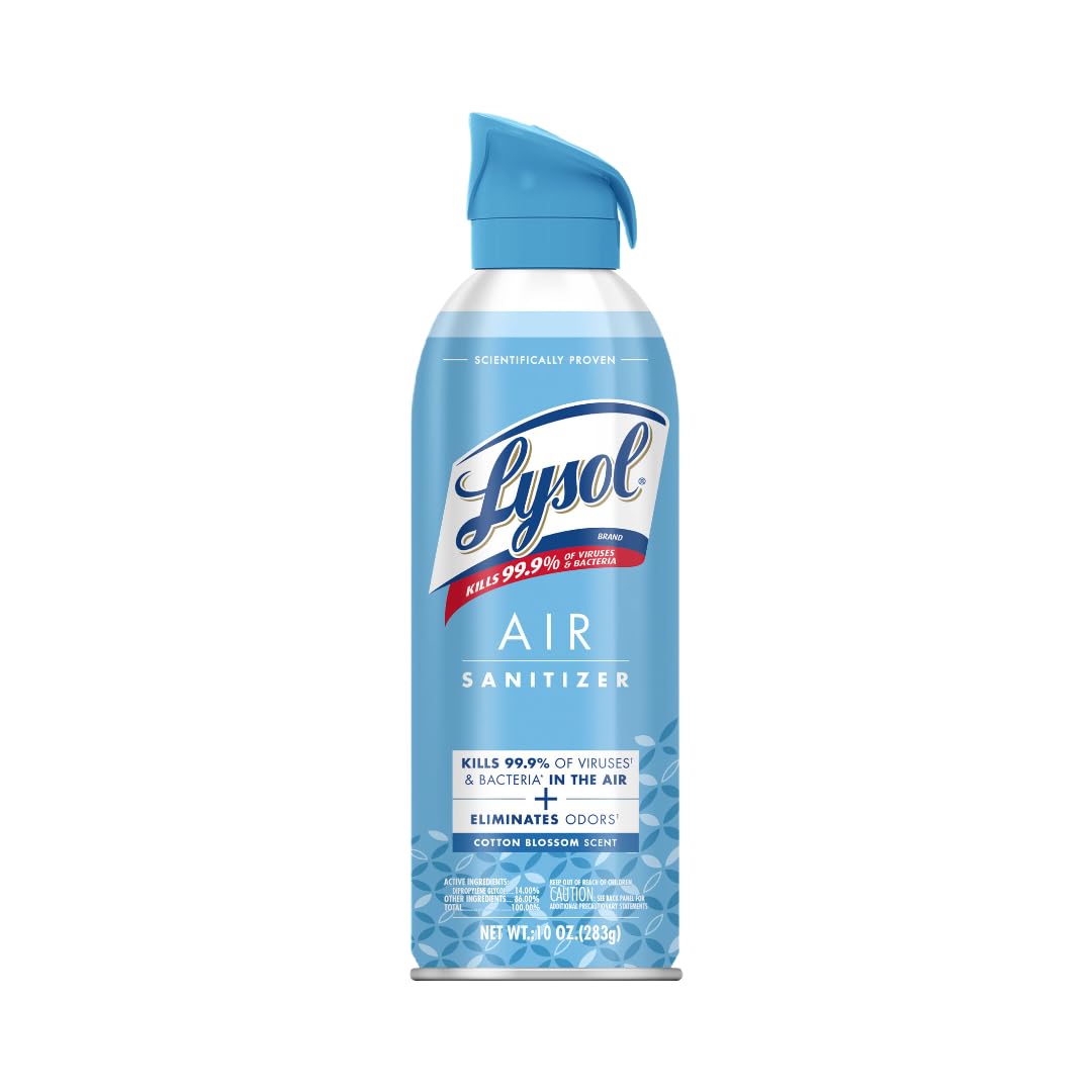 Lysol Air Sanitizer Spray, For Air Sanitization and Odor Elimination, Simple Fresh, Lavender, Cotton Blossom 10 Fl. Oz (Pack of 3)