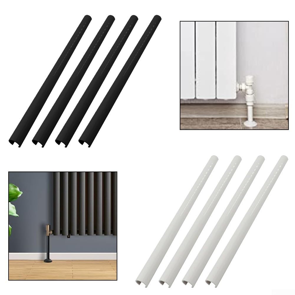 Oniissy 4pcs Radiator Pipe Covers 15 * 200mm/300mm/500mm Radiator Pipe Covers Black White, Radiator Pipe Covers Radiator Pipe Covers Pipe Decorative Cover(White-300mm)