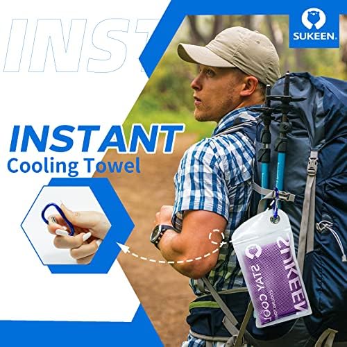 Sukeen 4 Pack Cooling Towel (40"x12"), Ice Towel, Soft Breathable Chilly Microfiber Towel for Yoga, Sport, Running, Gym, Workout, Camping, Fitness, More Activities