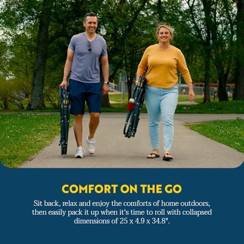 GCI OUTDOOR Freestyle Rocker Portable Folding Rocking Chair, Outdoor Camping Chair with Side Table