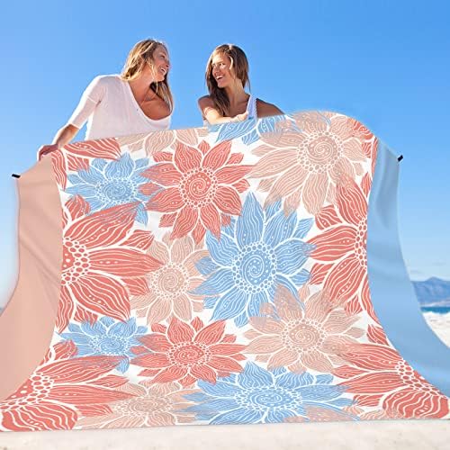 Beach Blanket Sandproof Extra Large Beach Mat Adults Waterproof Quick Drying Sand Free Mat Made by Premium Polyester with 4 Stakes & 4 Corner Pockets for Outdoor Travel Camping Hiking