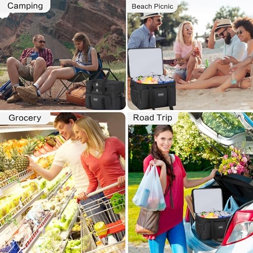 Insulated Soft Cooler Bag, Large Ice Coolers Soft Sided Ice Chest for Beach, Collapsible and Portable