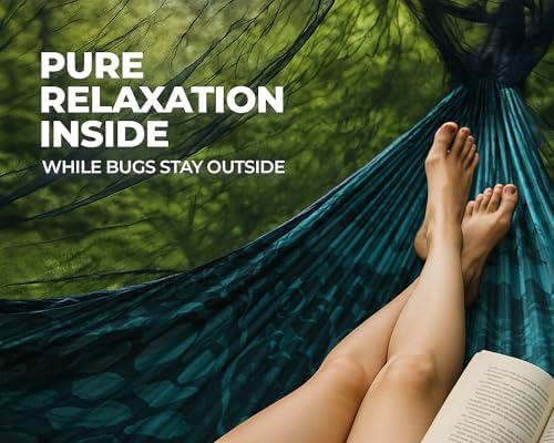 Foxelli XL Hammock Net – 12ft Net for Hammocks, Lightweight Portable Hammock Netting, Fast and Easy Set Up, Fits All Camping Hammocks