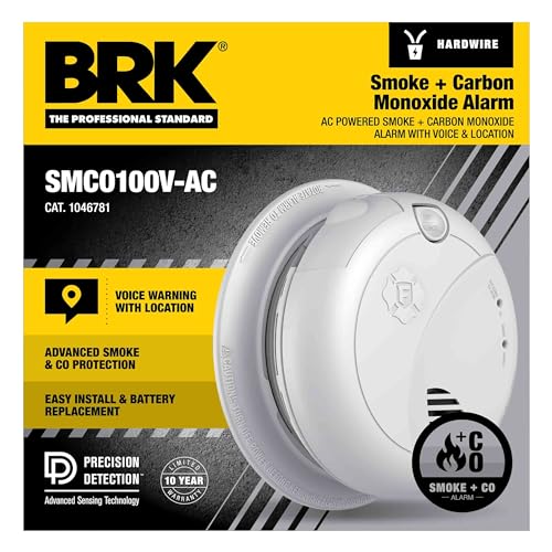 First Alert BRK Interconnect Hardwire Combination Smoke & Carbon Monoxide Alarm with Battery Backup & Voice Alerts, 1-Pack