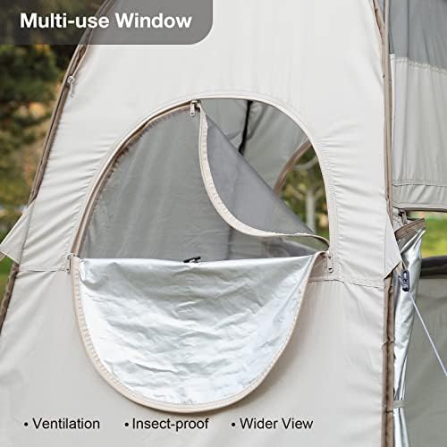 TRIPTIPS Pop Up Shower Tent with Mesh Window, Portable Toilet Privacy Tent, 6.9 FT, Removable Rain Cover/UPF 50+
