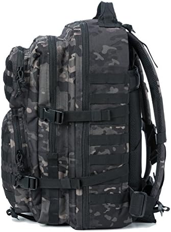 REEBOW GEAR Military Tactical Backpack Large Army 3 Day Assault Pack Molle Bag Backpacks (Black Camo)