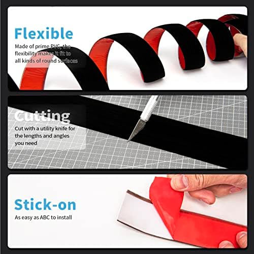 Art3d Self Adhesive Vinyl Floor Transition Strip,Laminate Floor Strip Floor Flat Divider Strip for Joining Floor Gaps,Carpet Threshold Transition,Floor Tiles(10 FT, 1.57in, Black)