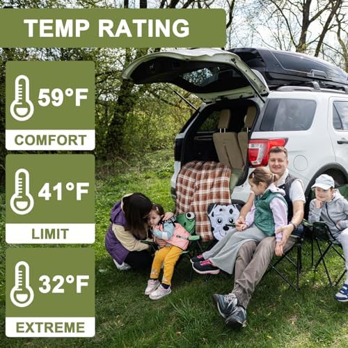 AGEMORE Cotton Flannel Double Sleeping Bag for Camping, Backpacking Or Hiking. Queen Size 2 Person Waterproof Sleeping Bag for Adults Or Teens. Lightweight with Compression Sack