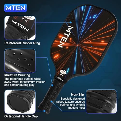 Pickleball Paddles, USAPA Approved Fiberglass Surface Pickleball Set with Pickleball Rackets, Pickleball Paddles Set for Men Women