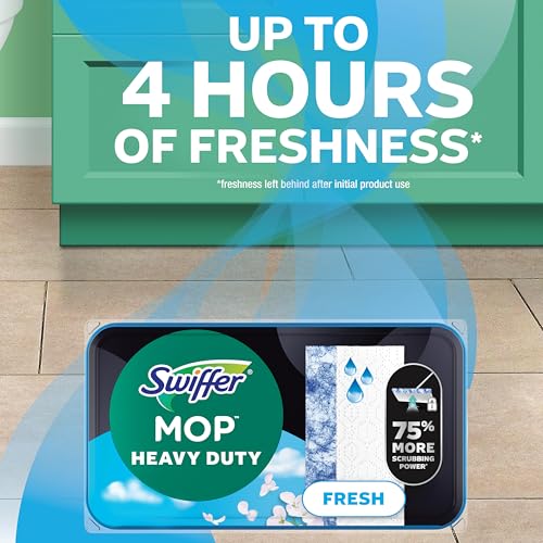 Swiffer Sweep & Mop Deluxe 2-in-1 Floor Mopping and Sweeping Kit, Multi-Surface Kit for Floor Cleaning, Kit Includes 1 Sweeper Device, 5 Heavy Duty Dry Sweeping Cloths, 6 Heavy Duty Wet Mopping Cloths