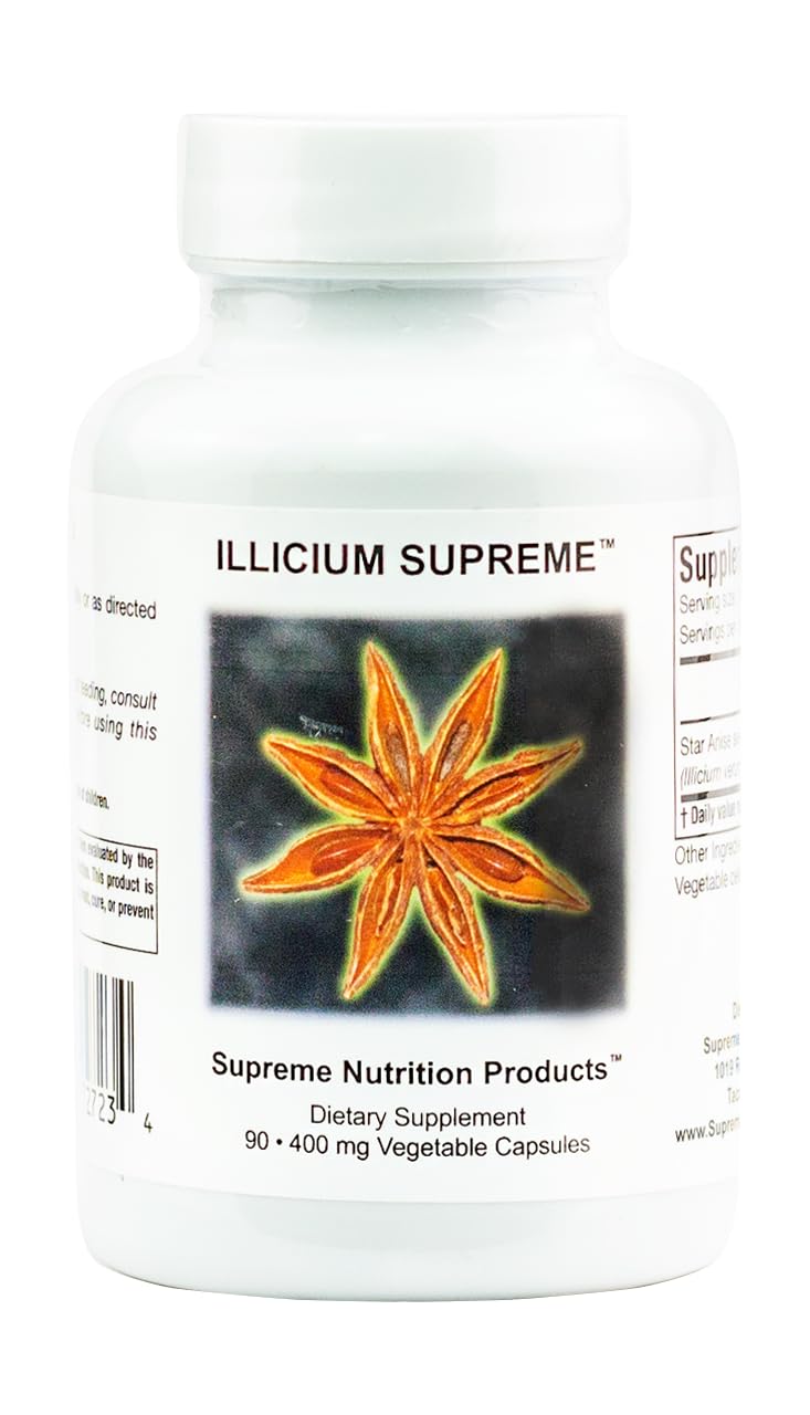 Supreme Nutrition Illicium, 90 Pure Star Anise Vegetarian Capsules
