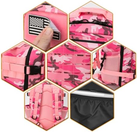 QT&QY 25L/35L/45L Military Tactical Backpack For Men Molle Daypack 3 Day Bug Out Bag Hiking Rucksack With Bottle Holder