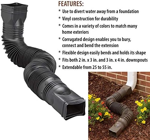 WholesalePlumbing Supply 2-Pack White Flexible Downspout Extension Gutter Connector Rainwater Drainage,FD-85010-2PK