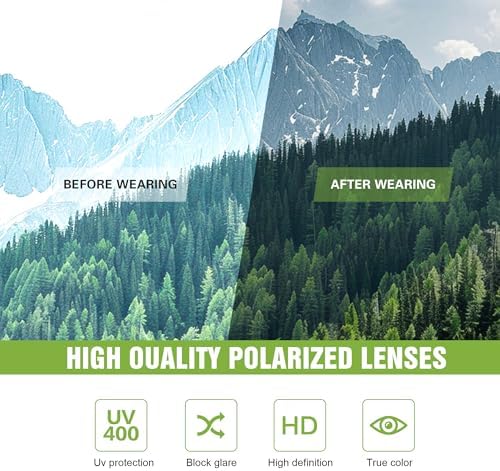 3 Pack Polarized Sports Sunglasses for Men, Mens Sunglasses Wrap Around UV400 Protection for Cycling Fishing Driving