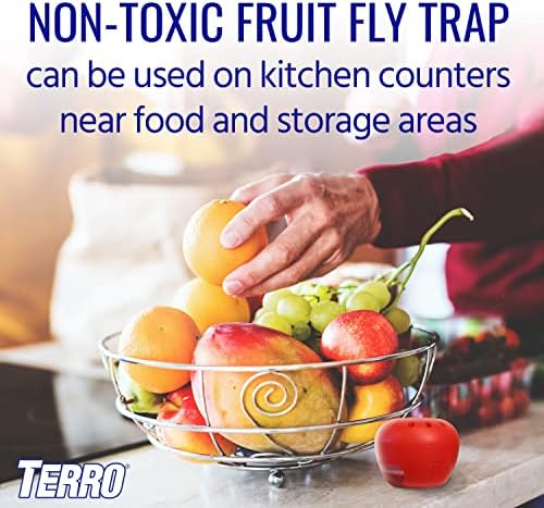 Terro Fruit Fly Traps for Indoors (6 Pack) + 270 Days of Lure Supply