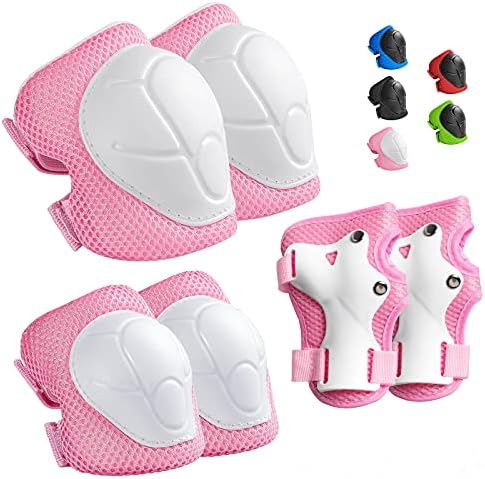 Kids Protective Gear Set Knee Pads for Kids 3-14 Years Toddler Knee and Elbow Pads with Wrist Guards 3 in 1 for Skating Cycling Bike Rollerblading Scooter