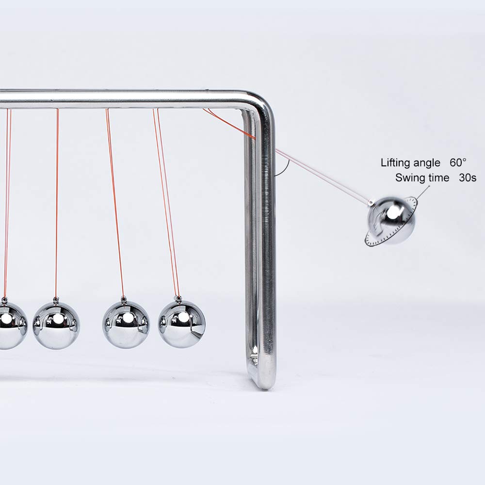CERROPI Newtons Cradle Pendulum with 7 Balls, Classic Swing Newton Balance Ball, 30+ Sec Swingtime, Science Physics Gadget, Desk Toys & Office Gadgets for Desk Decorations