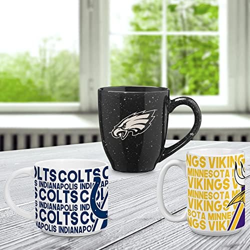 Rico Industries NFL Football 16 oz Team Color Laser Engraved Speckled Ceramic Coffee Mug