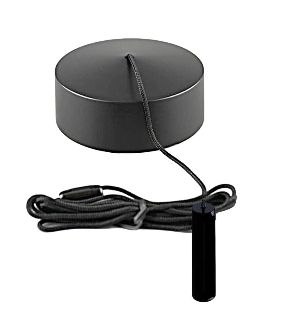 Taps2Traps™ Matt Black Bathroom Light Pull Switch with Mordern Sleek Toggle & Black Cord 2 Way 6A