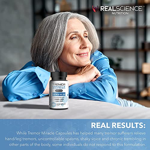 Real Science Nutrition Tremor Miracle Capsules - Essential Tremor Herbal Capsule Supplement for Hands, Legs, Feet, Head Tremors
