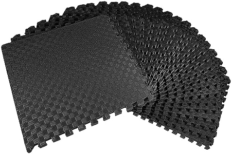 BalanceFrom Puzzle Exercise Mat with EVA Foam Interlocking Tiles for MMA, Exercise, Gymnastics and Home Gym Protective Flooring, Multiple Sizes and Colors