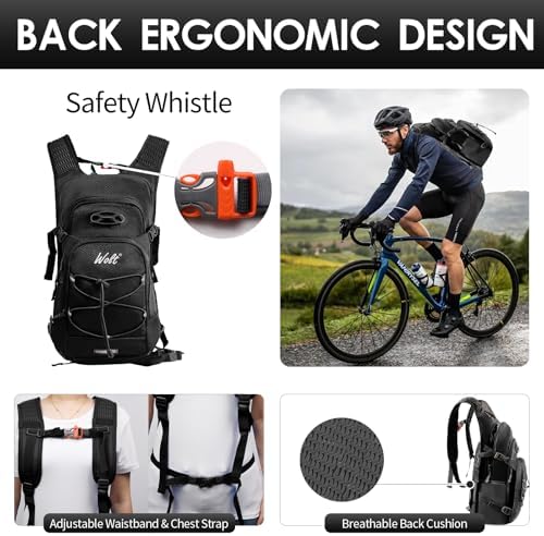 WOLT Hydration Backpack 18L Hiking Water Backpack with 2L Water Bladder for Men Women, Hydration Pack for Running Cycling Biking and Climbing