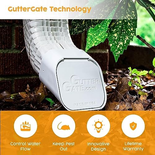 The Original GutterGate 3"x4" for Type-A Downspouts (White) (Made in The USA)