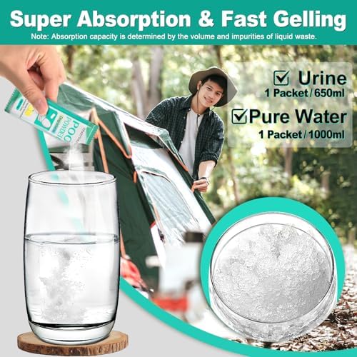 PortablePortable Toilet Gel, Poo Powder for Portable Toilet, Camping Toilet Gel, Pee Powder, Portable Toilet Powder for Outdoor Camping and Hiking Toilet Gel Powder
