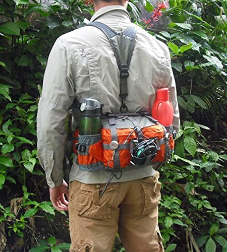 Outdoor Fanny Pack Hiking Fishing Waist bag 2 Water Bottle Holder Lumbar Pack