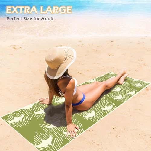 Eunzel 2 Pack Microfiber Beach Towel, Quick Dry Travel Towel Large Sand Free Towel for Beach, Camping, Swim Pool, Gym, Sports& Yoga 71"x32", Fish