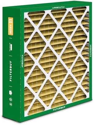 Filterbuy 20x25x6 Air Filter MERV 11 Allergen Defense (2-Pack), Pleated HVAC AC Furnace Air Filters for Aprilaire Space-Gard 201/2200 / 2250 & Lennox (Actual Size: 19.75 x 24.25 x 6.00 Inches)