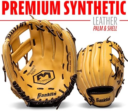 Franklin Sports Baseball + Softball Gloves - Field Master Adult + Youth Baseball + Softball Gloves - Right Hand + Left Hand Gloves - Infield + Outfield Mitts - Multiple Sizes + Colors