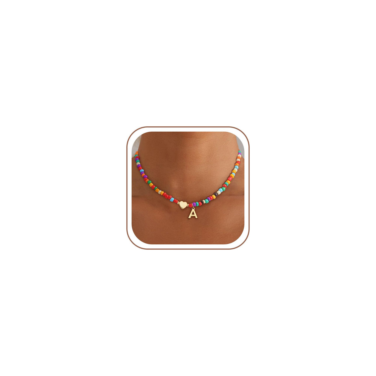 Eaciy Dainty Colorful Initial Necklace for Women Trendy Jewelry Gifts