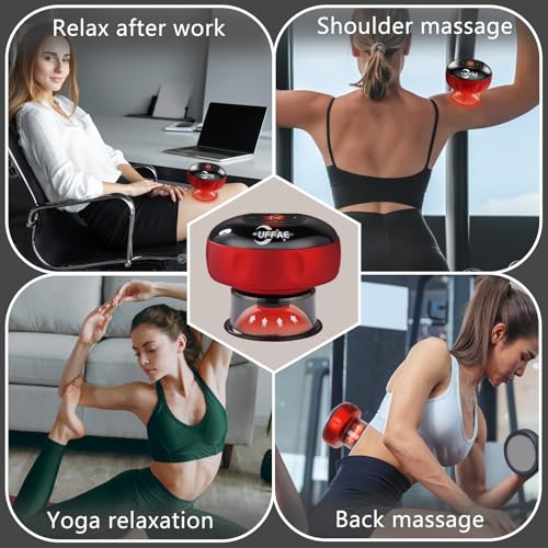 UFFAE 5-in-1 Electric Cupping Therapy Set, Smart Cupping Therapy Massager, 12 Levels of Suction Strength and Temperature Control,for Targeted Pain Relief, Portable Electric Cupping Device