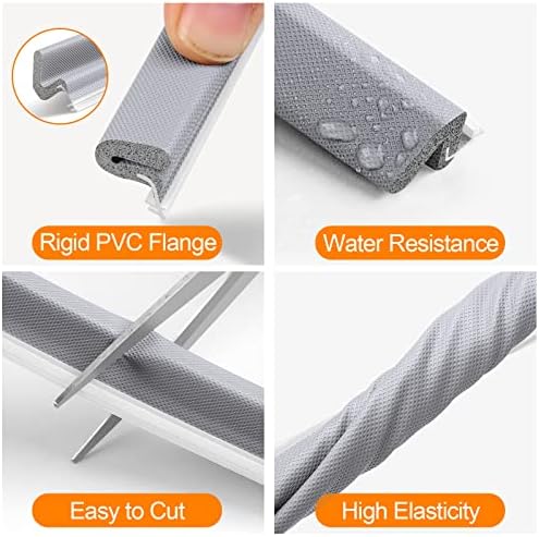 40 Feet Door Weather Stripping for Large Gap, Kerf Door Seal for Easy Installation (Grey)