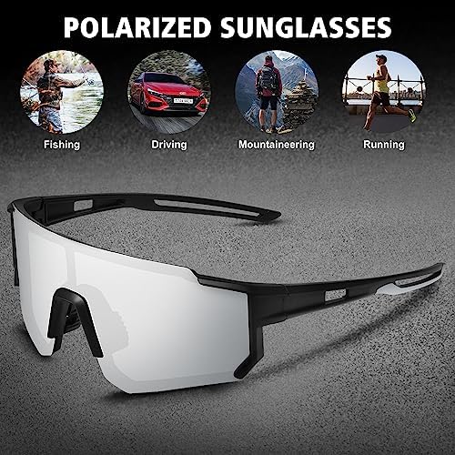 STORYCOAST Polarized Sports Sunglasses for Men Women,Driving Fishing Cycling Mountain Bike Sunglasses UV400 Protection